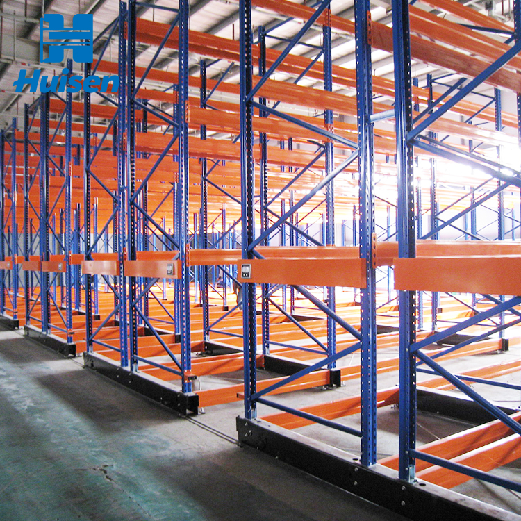 Industrial Automatic Cold Rolled Steel Mobile Pallet Racking Warehouse Shelves Mobile Rack System for Cold Room Storage