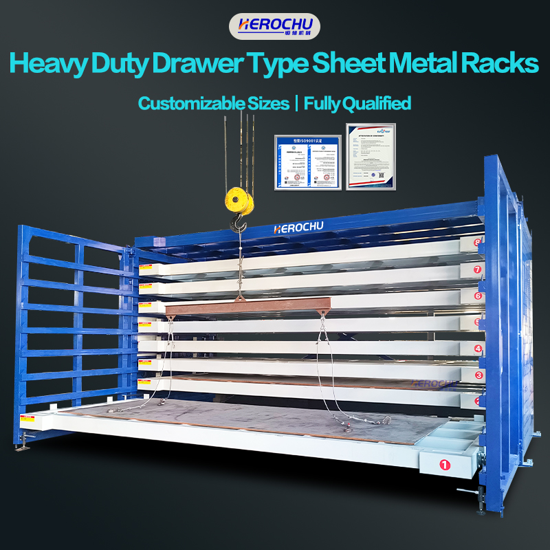 Heavy Duty Foldable 5-Layer Roll-Out Steel Plate Storage Rack Industrial Warehouse Racking System
