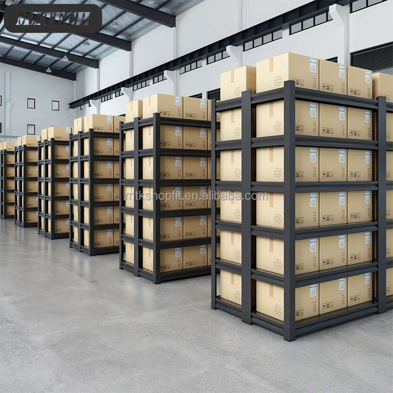 Adjustable Black Iron Industrial Storage Shelving Cheap Steel Metal New Discount Stackable Racks &amp; Shelves