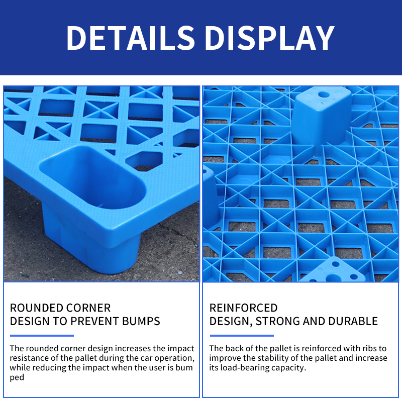 Lightweight Nestable HDPE Grid Nine-Leg Plastic Pallet 1200x1000mm Static Load 1T Industrial 4-Way Entry Warehouse Logistics