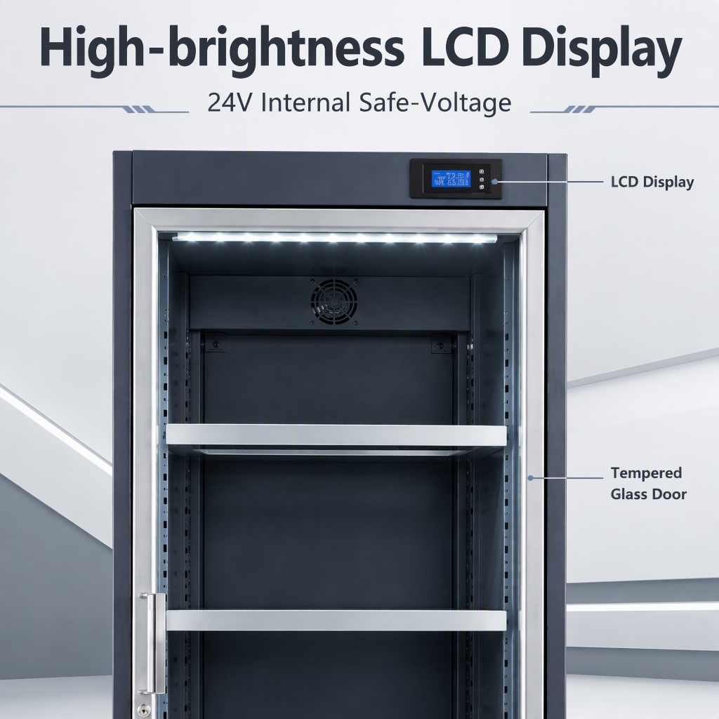 Single Door Nitrogen Cabinet Ultra Dry Storage Cabinet 1-10%RH LCD Display Adjustable Shelves for SMT Workshop