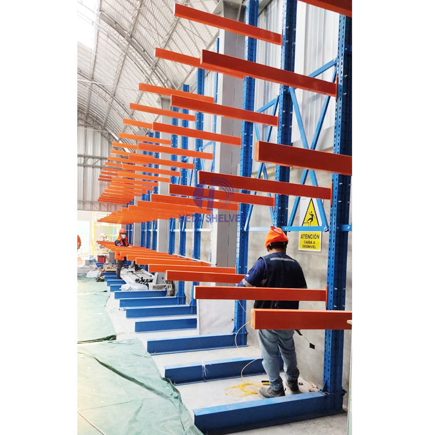 HEDA Heavy Duty Storage Warehouse Racks Cantilever Racking System for Large Item Storage Lumber Steel Beams Metal Pipes