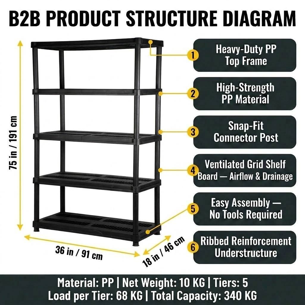 36x18 Inch Shelving Wholesale Manufacturer Easy Assembly Stacking Racks Storage Shelf logo Package Color Customazation