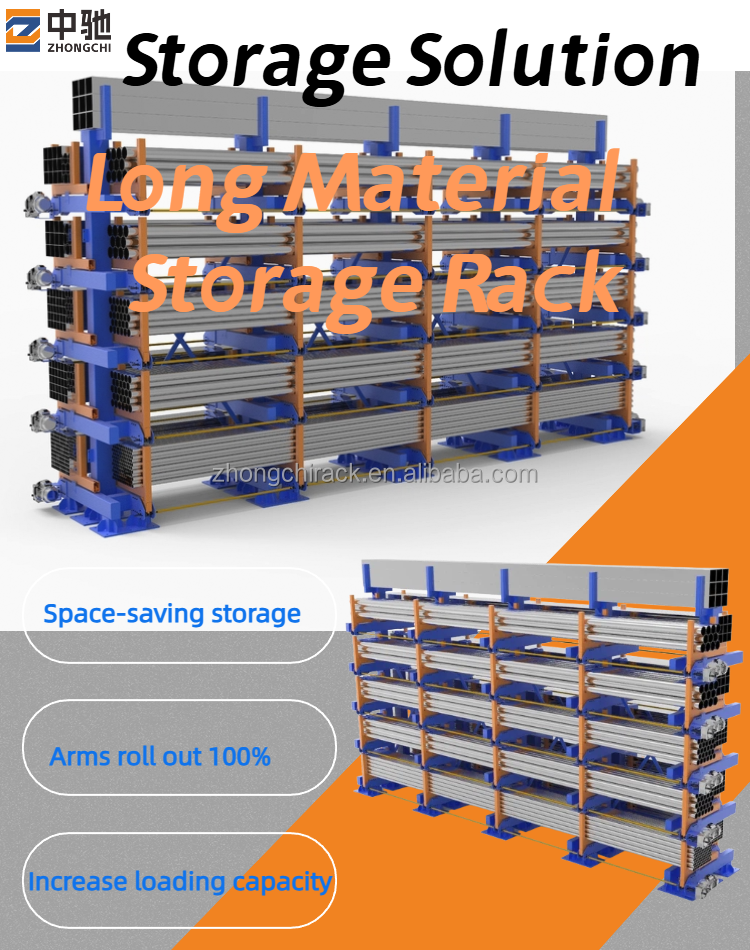 Automatic Multifunctional Telescopic Cantilever Racking System Heavy Load Capacity Expandable Double-Sided Powder Coated