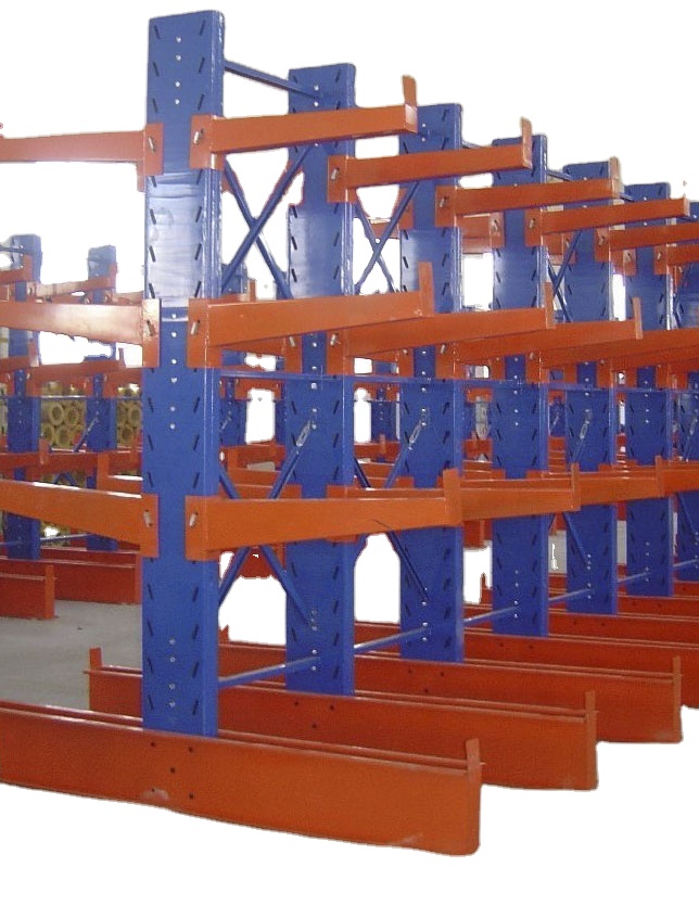 Warehouse Storage Racking Factory Racking Cantilever Racking Blue Orange Single Arm High Load Capacity Long Goods Customized