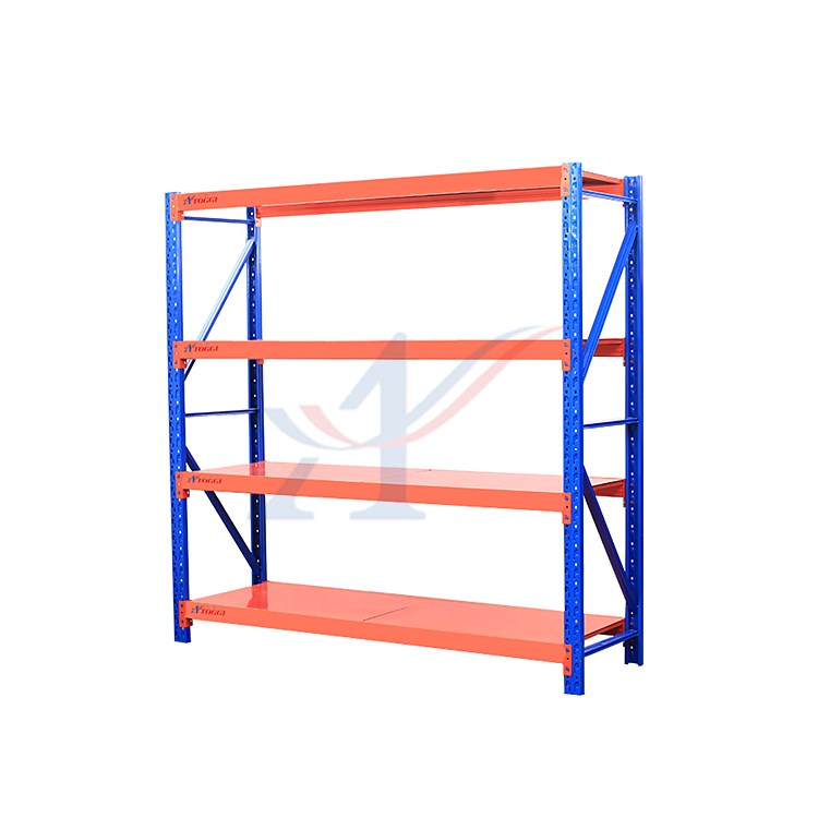 2000X500X2000mm Steel Medium Duty Long Span Storage Rack 4 Layers 200kg Capacity Powder Coated Industrial Warehouse Shelving