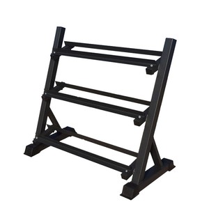 Factory Direct 3 Tier Metal Dumbbell Rack Modern Storage Stand Heavy Duty A3 Steel For Gym Dumbbell Kettlebell Storage