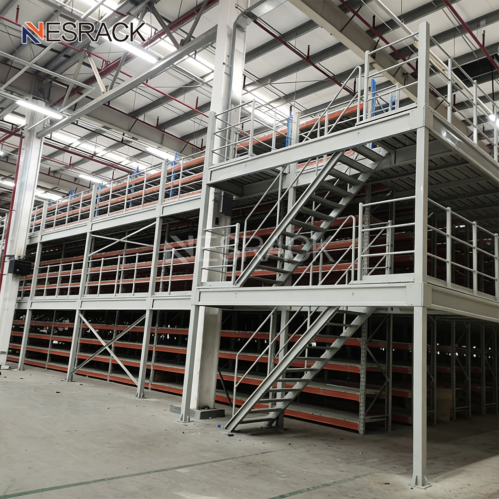 Generous Stacking Warehouse Pallet Racking System Mezzanine Floor Racks Stair Rack Wire Deck Storage Shelf Mezzanine Platform