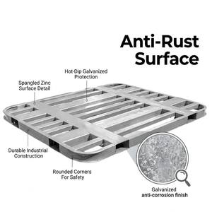 Heavy-Duty Steel Forklift Pallet Industrial Metal Racking Platform Stackable Anti-Rust Rounded Corners Moisture-Proof Storage