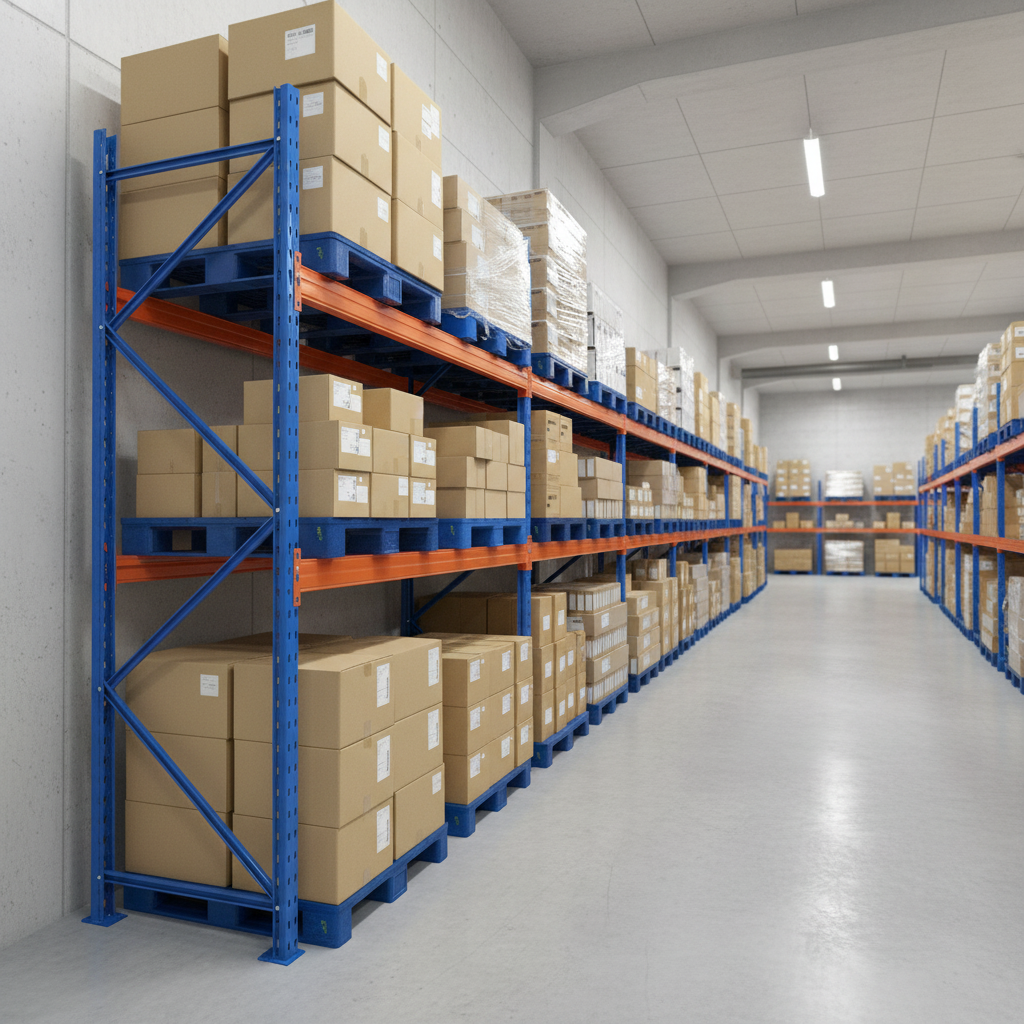 Heavy Duty Pallet Racking System Blue Upright Orange Beam Warehouse Storage Shelving for Cargo Pallet Storage