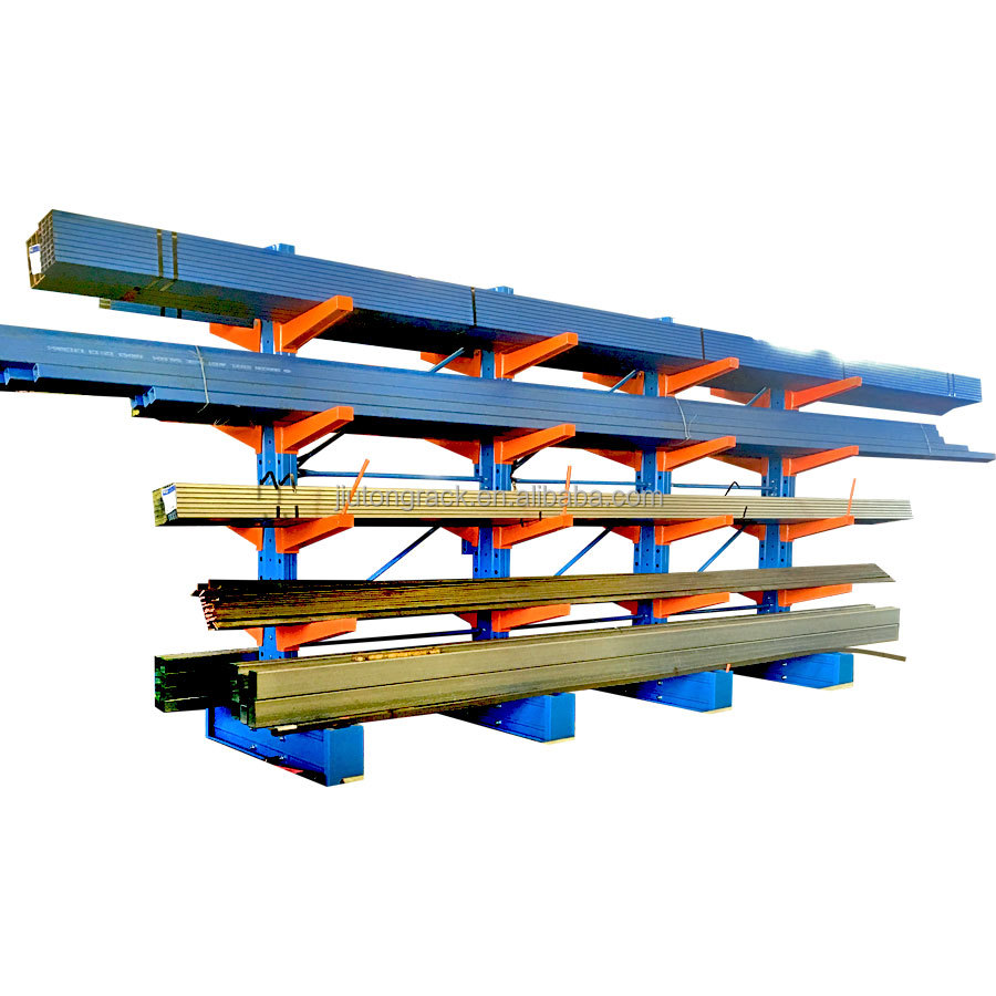 Steel Profile Cantilever Rack Heavy Duty 5 Layer Powder Coated Storage System for Angles Channels Beams