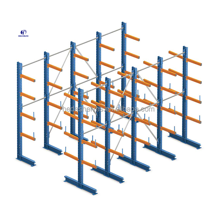 Cantilever Storage Rack Heavy Duty Single Sided H Steel Factory Cantilever Racking for Warehouse