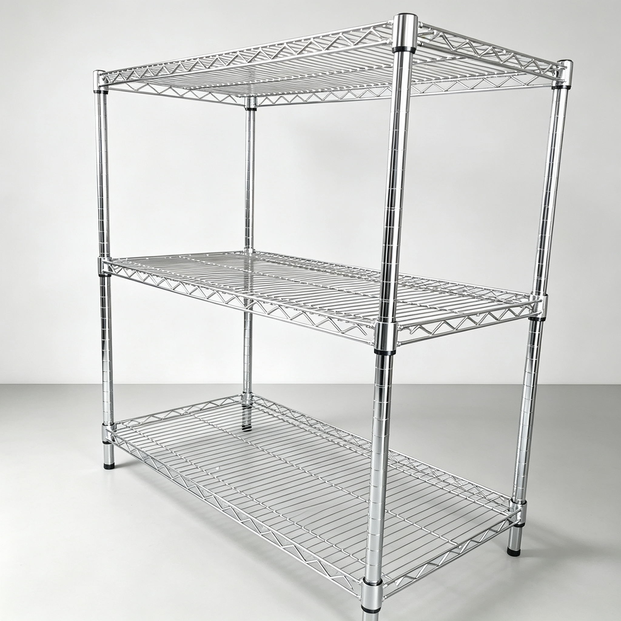 Heavy Duty Industrial Metal Wire Shelving 4mm Thickness 100kg Load Screw Assembly Warehouse Storage Rack