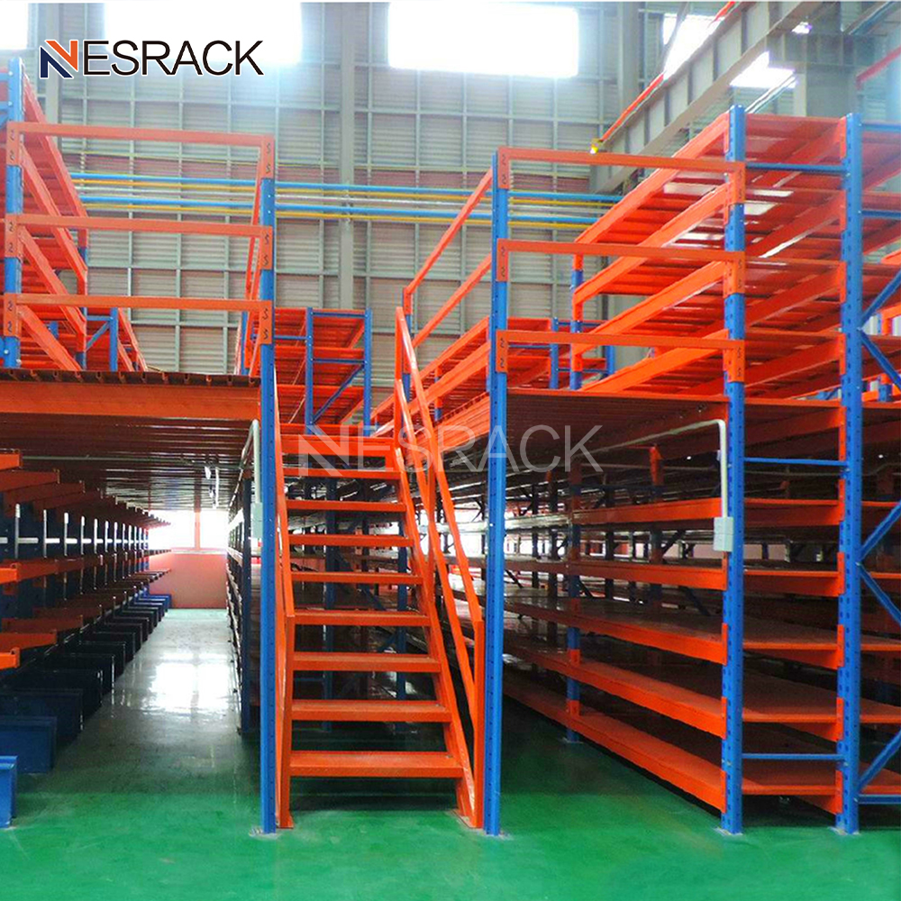 Generous Stacking Warehouse Pallet Racking System Mezzanine Floor Racks Stair Rack Wire Deck Storage Shelf Mezzanine Platform