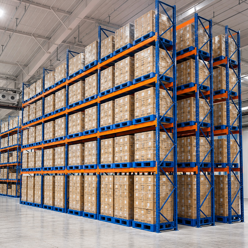 Steel Storage Rack Q235B Steel Flat Warehouse 12m With 500 Times Wear-resistant Tested Durable Pallet Racker Frame