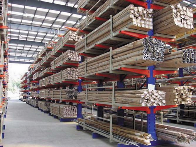 Warehouse Storage Racking Factory Racking Cantilever Racking Blue Orange Single Arm High Load Capacity Long Goods Customized