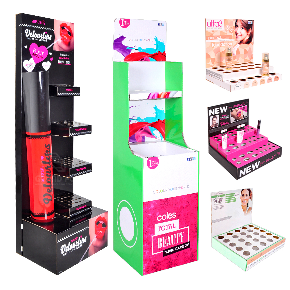 Custom POP Floor Cardboard Display Stand Foldable Flooring Carton Display Rack Supermarket Store Corrugated Display Shelf