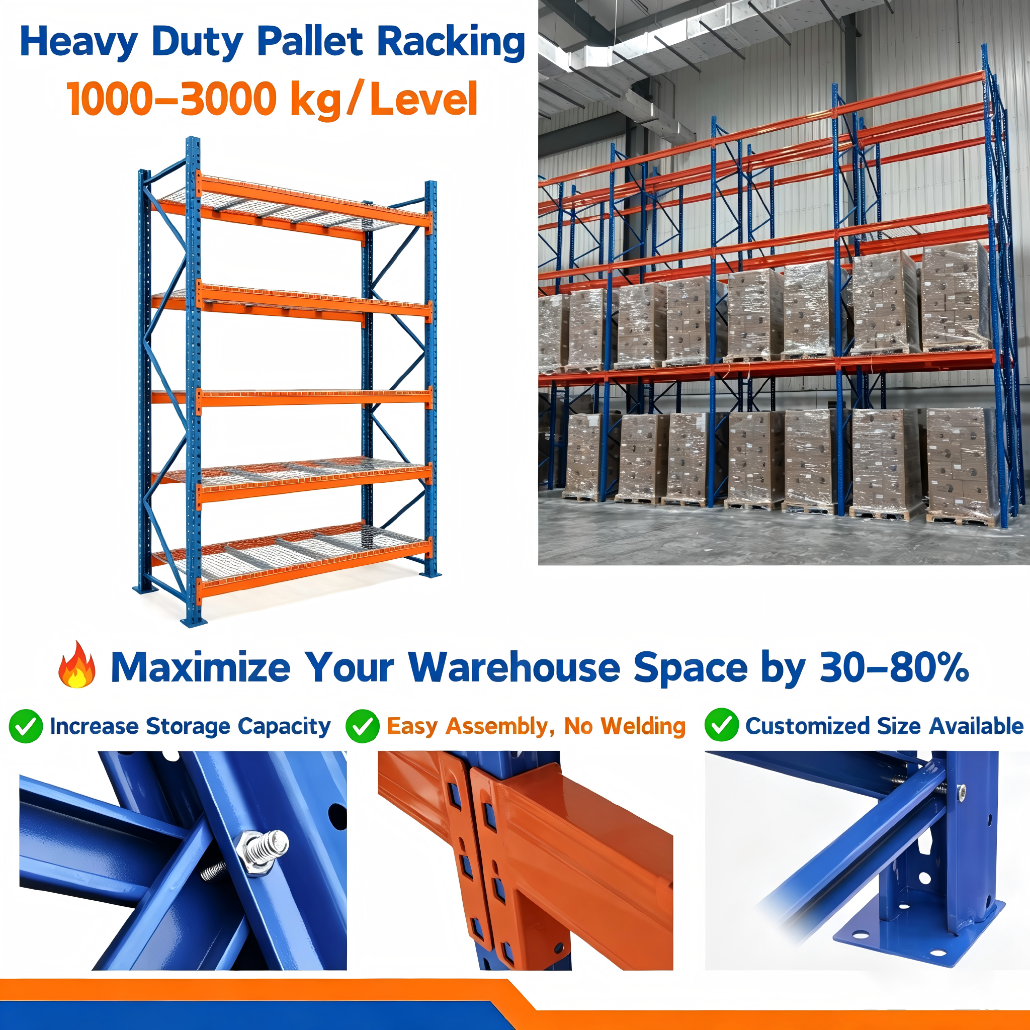 Wholesale Hot Selling 2400x600x2200 Medium Duty Longspan Warehouse Shelves 4 Layers/400kg Load Capacity Industrial Storage Racks