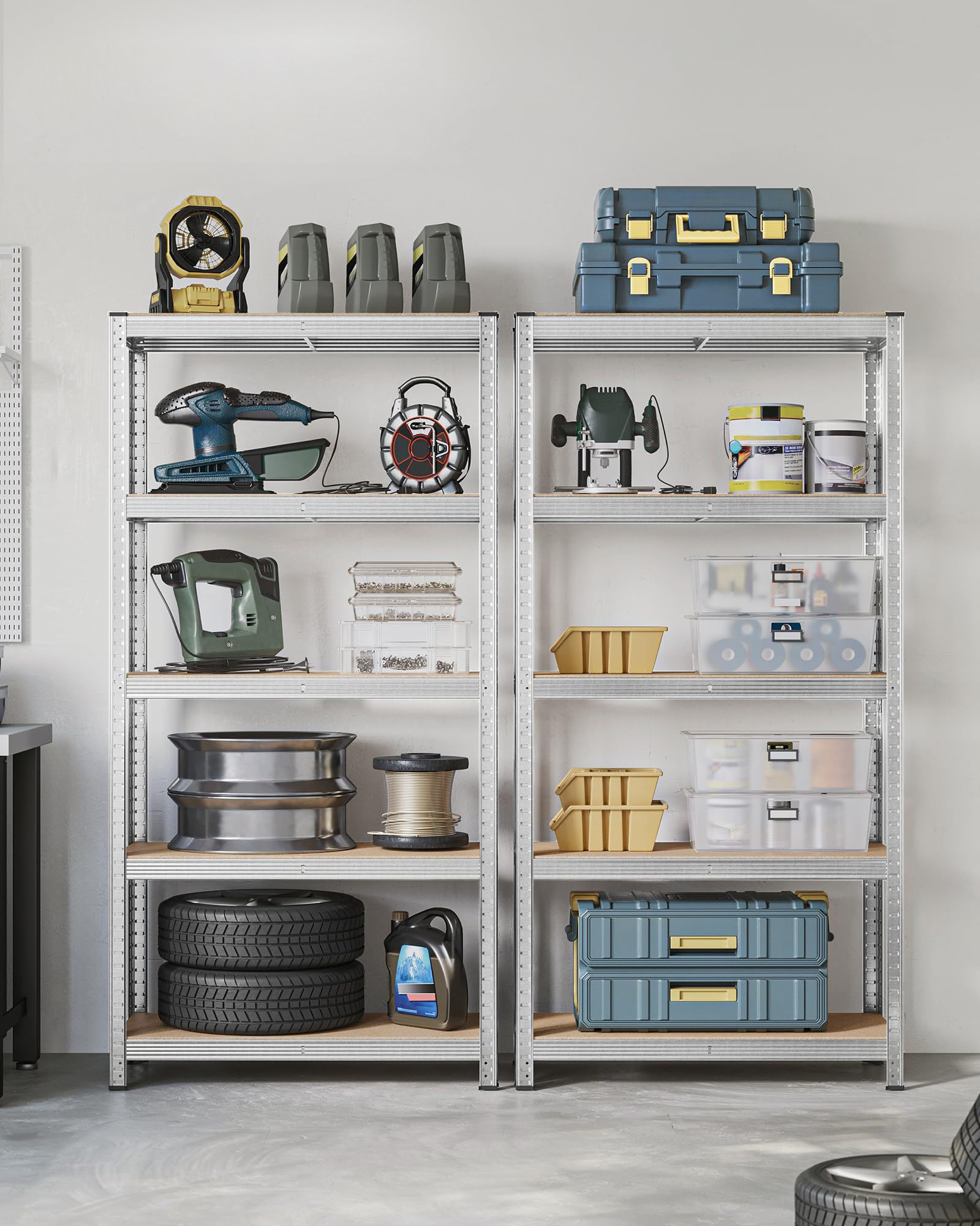 Heavy Duty 5-Layer Metal Shelf 180x90x40cm Galvanized Rust Resistant | Modular Storage Rack with Tool-Free Assembly