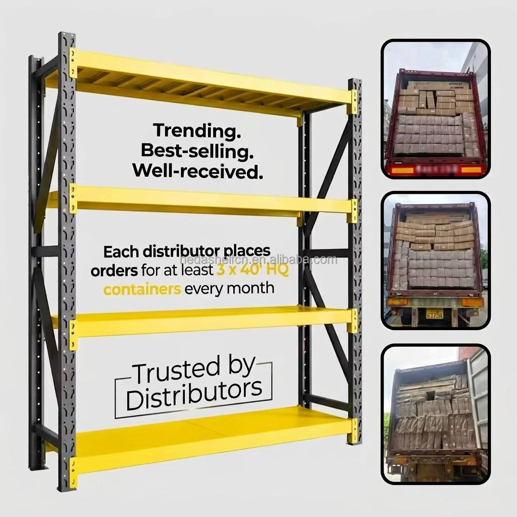 Factory Storage Shelves Garage 4 Layer Long Span Rack System Shelving Medium Duty Longspan Shelving
