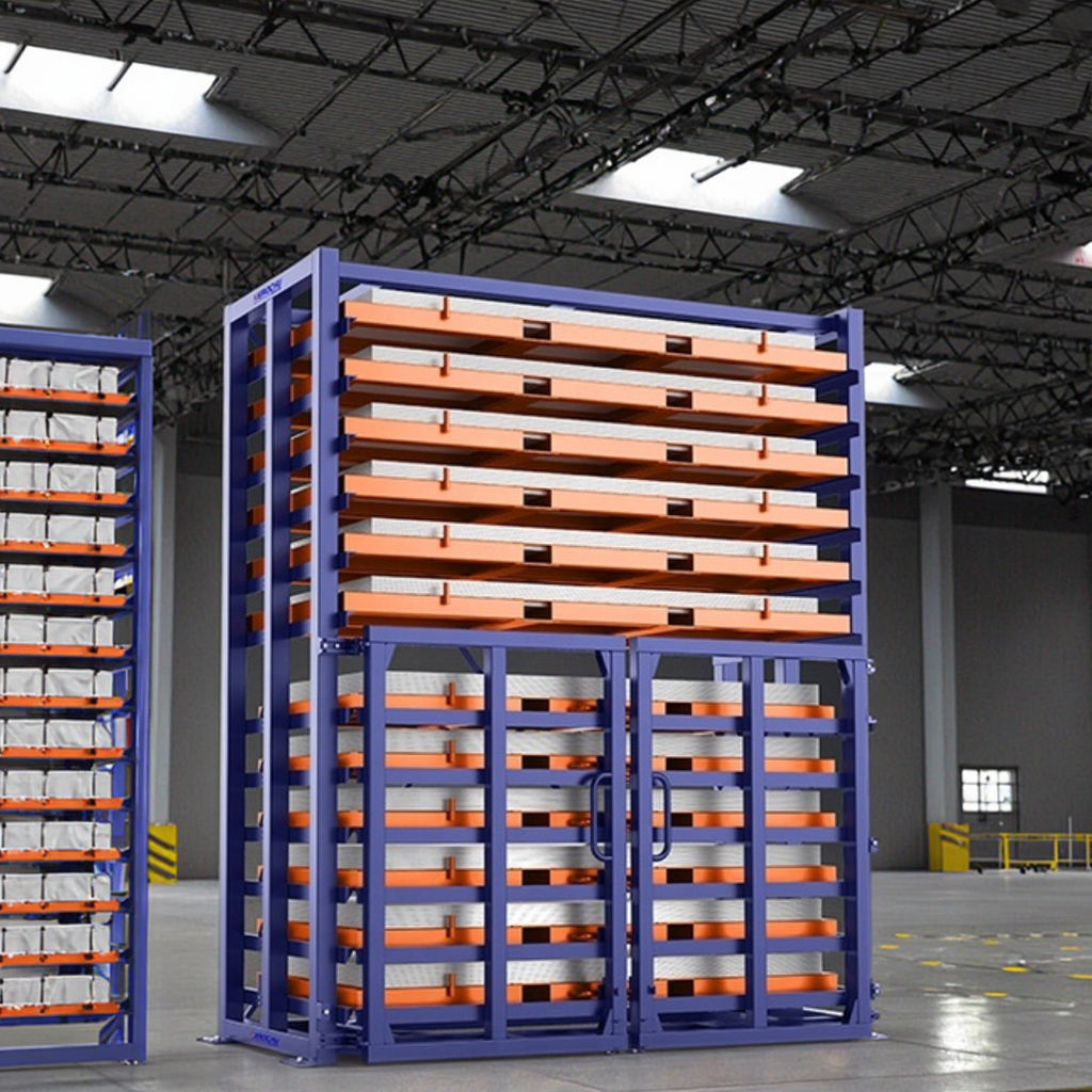 Herochu Forklift Type Drive-In Pallet Rack 6-Layer Anti-Rust Powder Coated Metal Sheet Storage Shelves Wheels Customizable