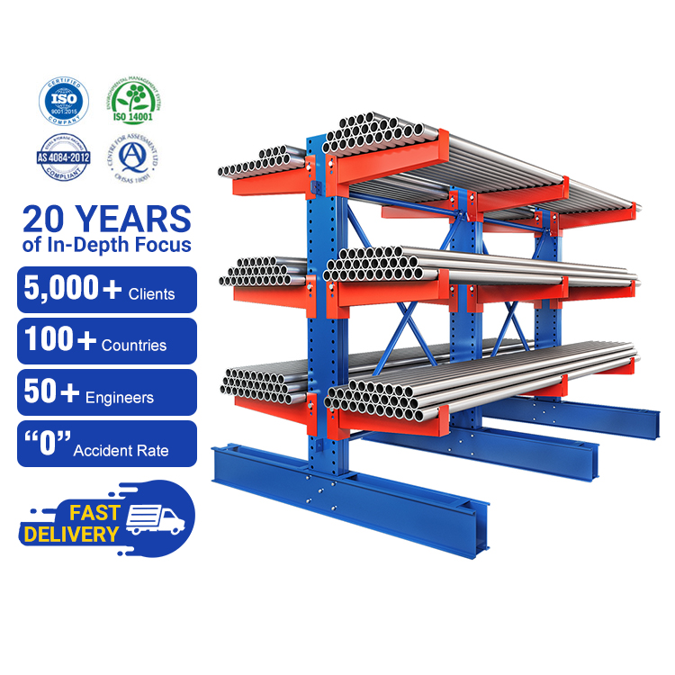 Durable Heavy-Duty Industrial Shelving Unit Durable Adjustable Cantilever Arm Racks Racking System for Warehouse Storage