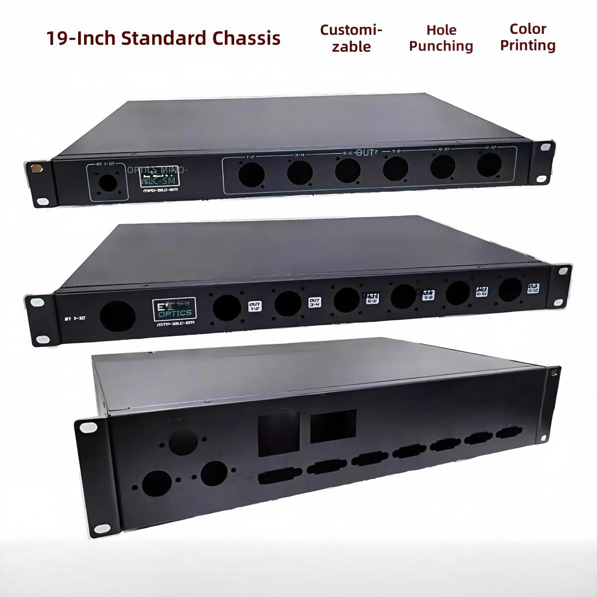 Custom Aluminum/Q235 Sheet Metal 19 Inch Rack Mount Chassis Laser Cutting Bending OEM