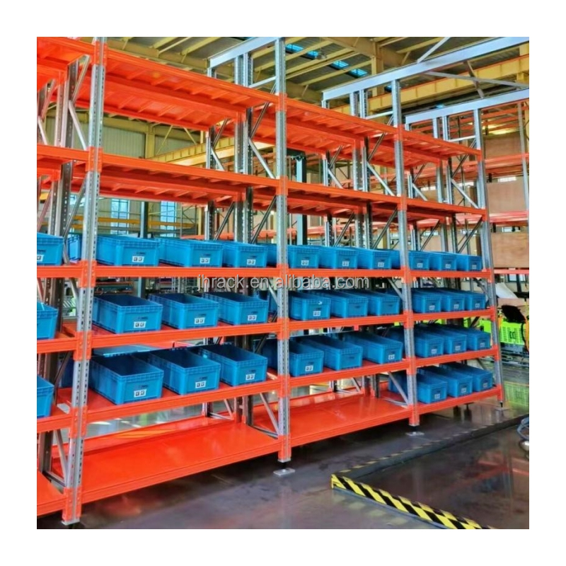 Orange And Light Grey Storage Racks Warehouse Pallet Racking Metal Shelf Long Span Rack Light Duty Shelving With Bolts