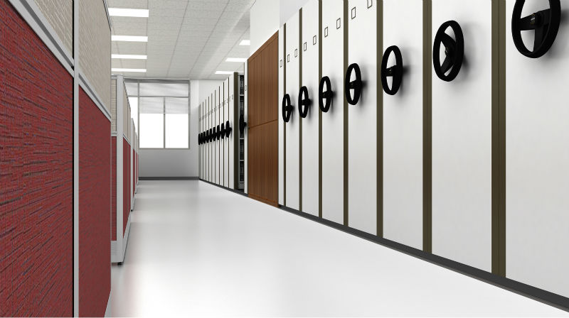 Modern Designed Steel Commercial Furniture Mobile Shelving for Warehouse School Workshop or Hospital-Metal Warehouse Cabinet