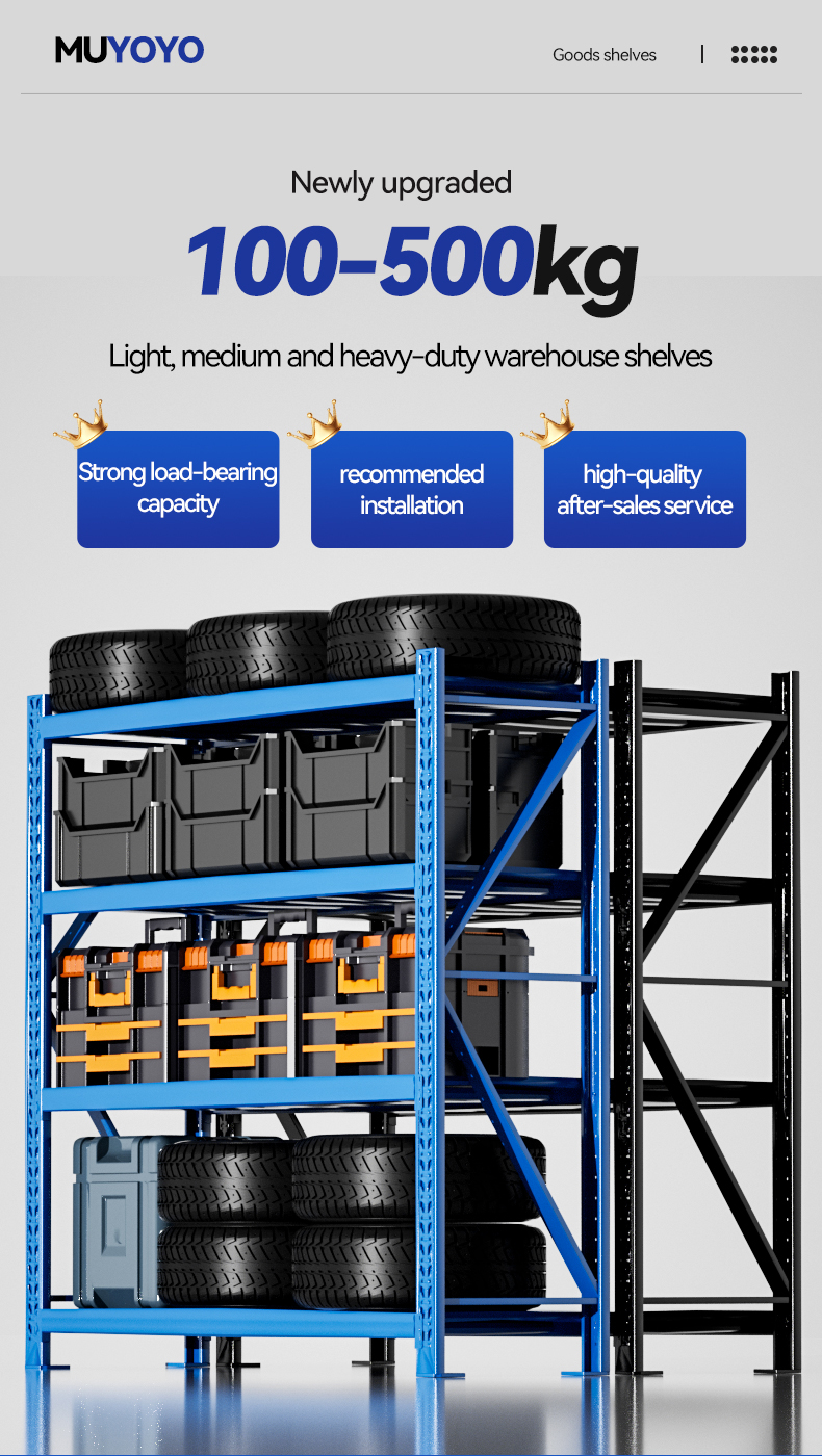 5/6 Layer Heavy Light Duty Steel Warehouse Rack Adjustable Industrial Shop Storage 400kg Garage Metal Workshop Shelf