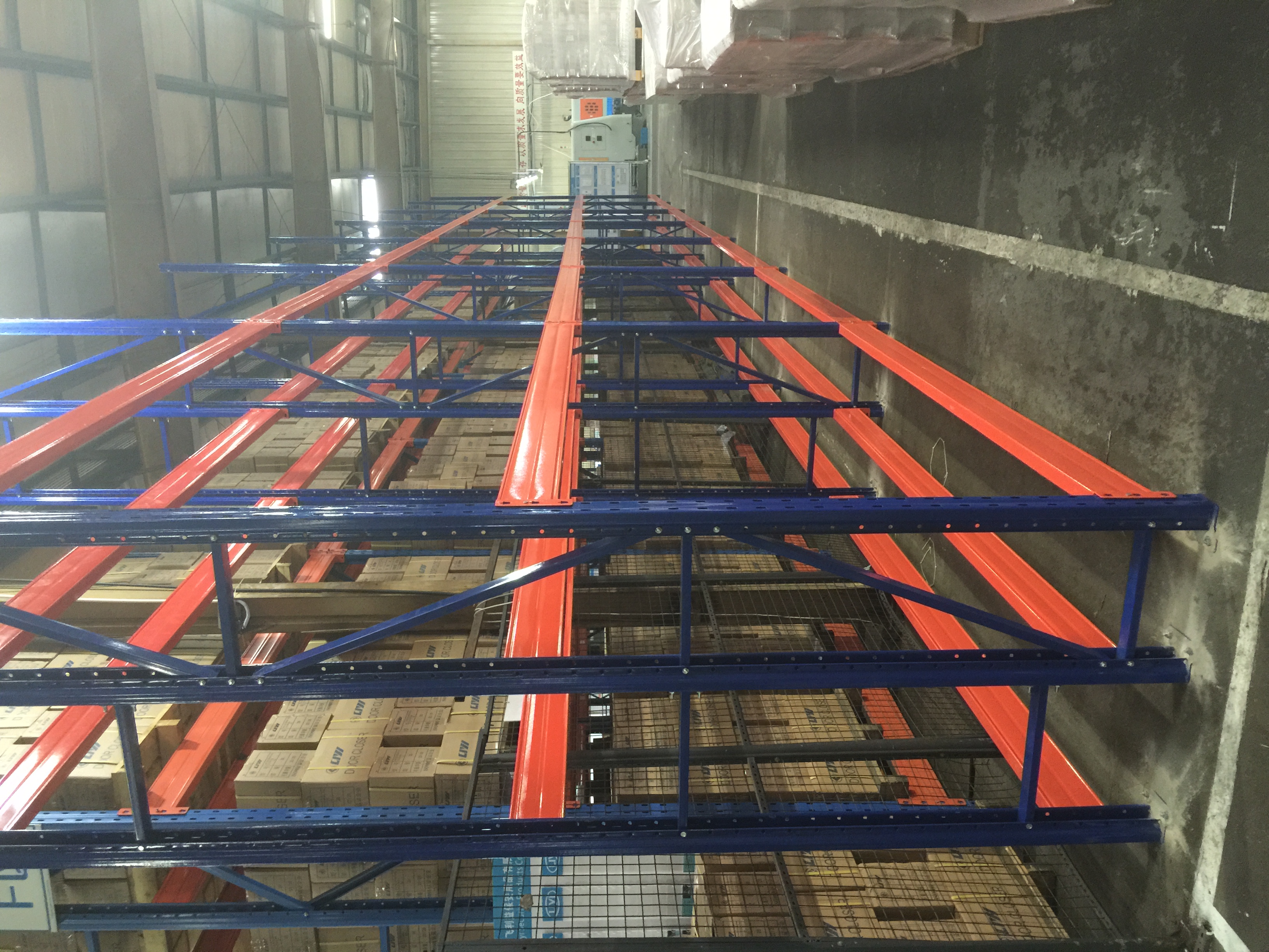 650KGS Layer Heavy Duty Steel Beam Racking Adjustable Detachable Powder Coated Blue Orange Warehouse Storage System