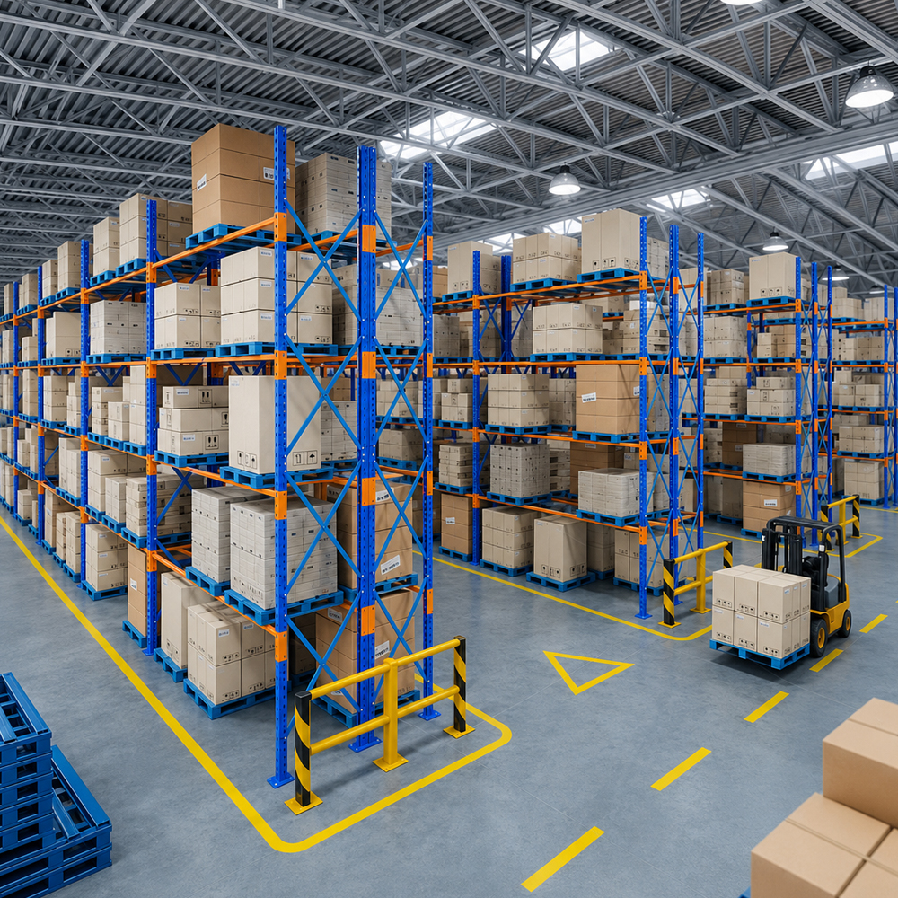 Heavy Duty Pallet Racking Warehouse Storage Rack System Q235B Steel For Freight Distribution With Pitch Levels