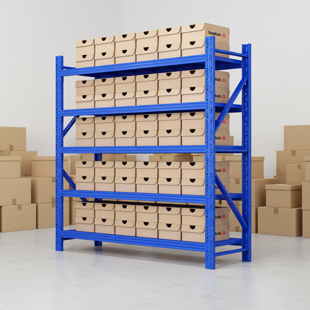 Factory Steel Durable Multi-Level Storage Shelving 300KG Capacity Per Layer Stackable Boltless Powder Coated Heavy Duty
