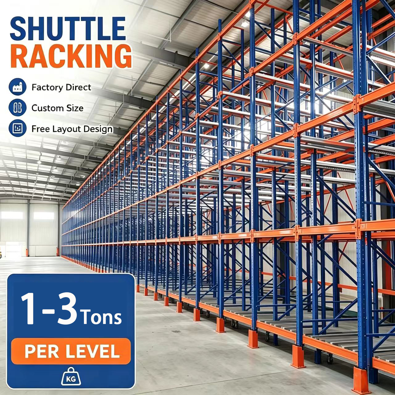 Custom Radio Shuttle Racking System Powder Coated Automated Warehouse Storage Rack For Cold Chain Logistics