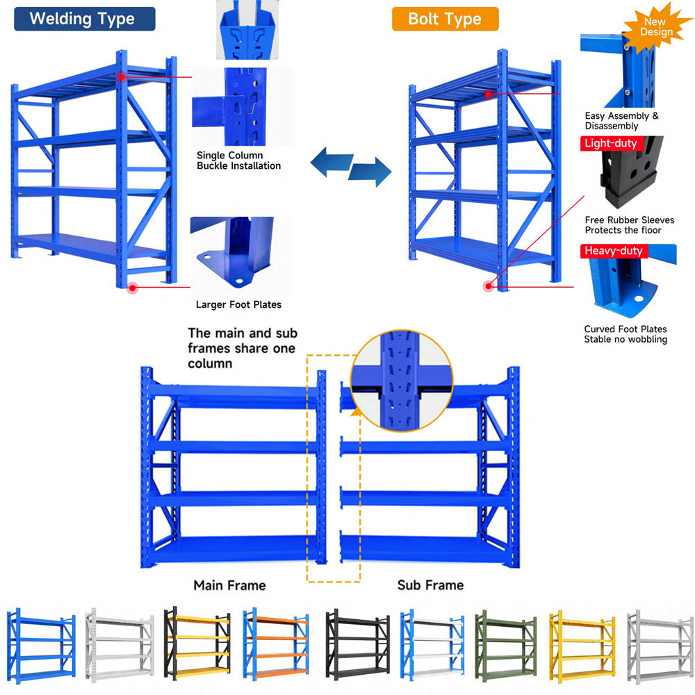 OEM Height Powder Sprayed Anti-Rust Standard Medium Duty Shelving Rack With Separator Board for Small Factory Storage Room
