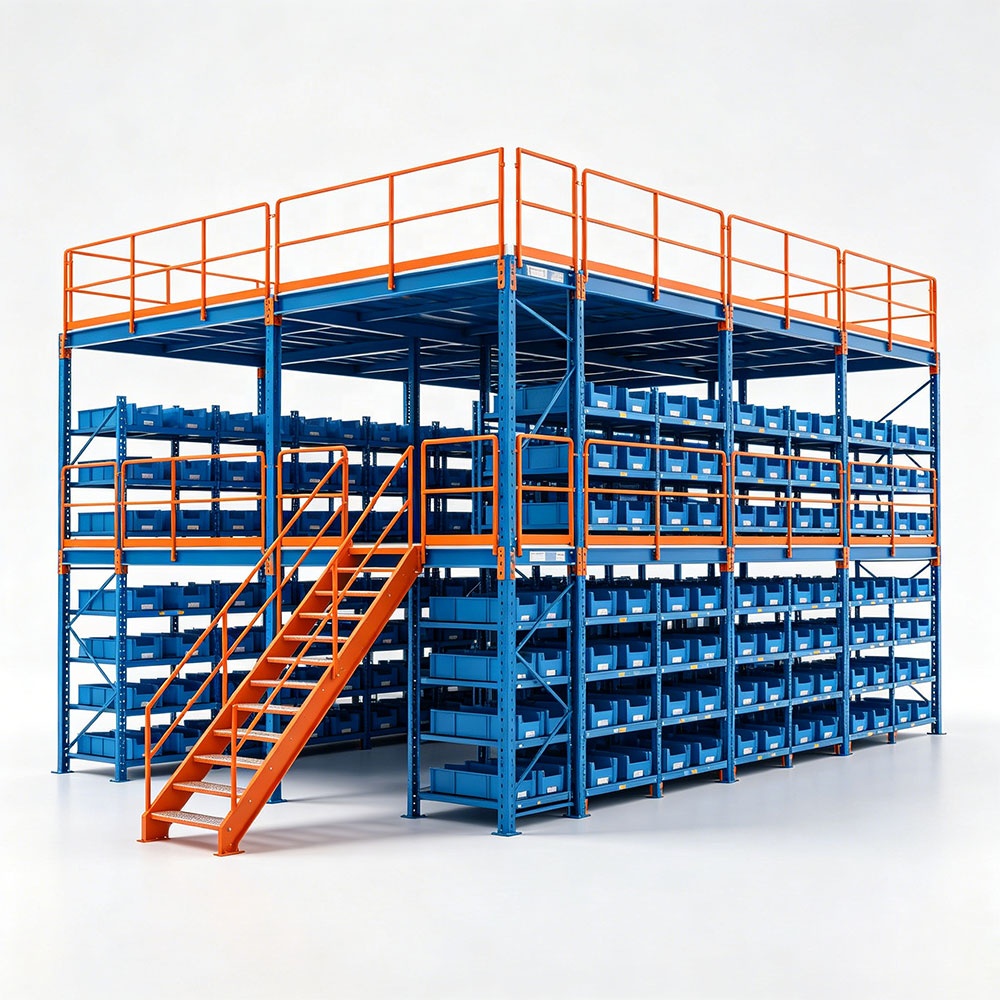 Steel Heavy Duty Adjustable Customizable Corrosion Protected Modular Mezzanine Floor Platform Rack System Industrial Warehouse