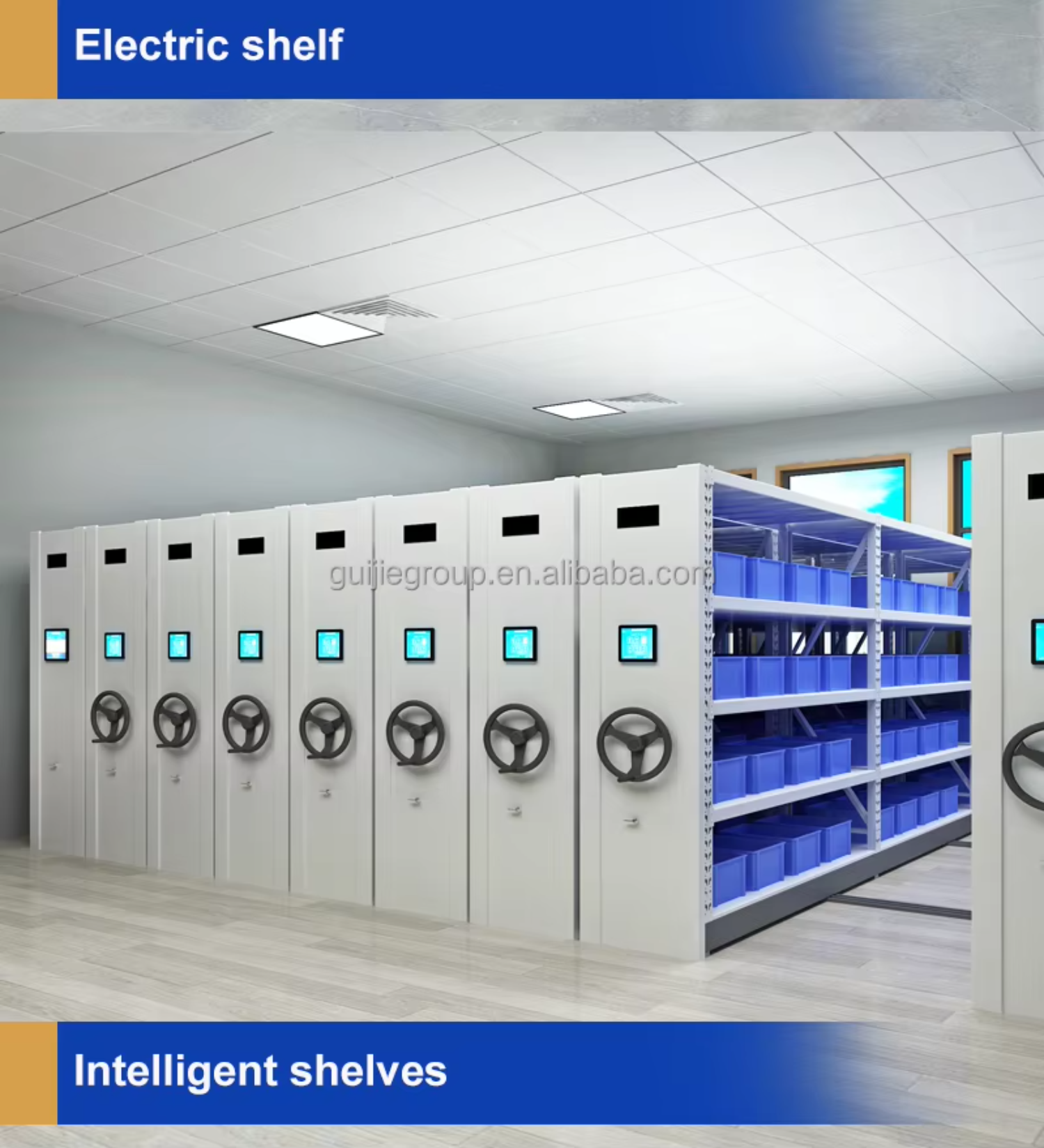 Steel Large Archives Mobile Shelving Metal Movable Compactor Filing Cabinet Mass Compactor Full Space Warehouse Rack