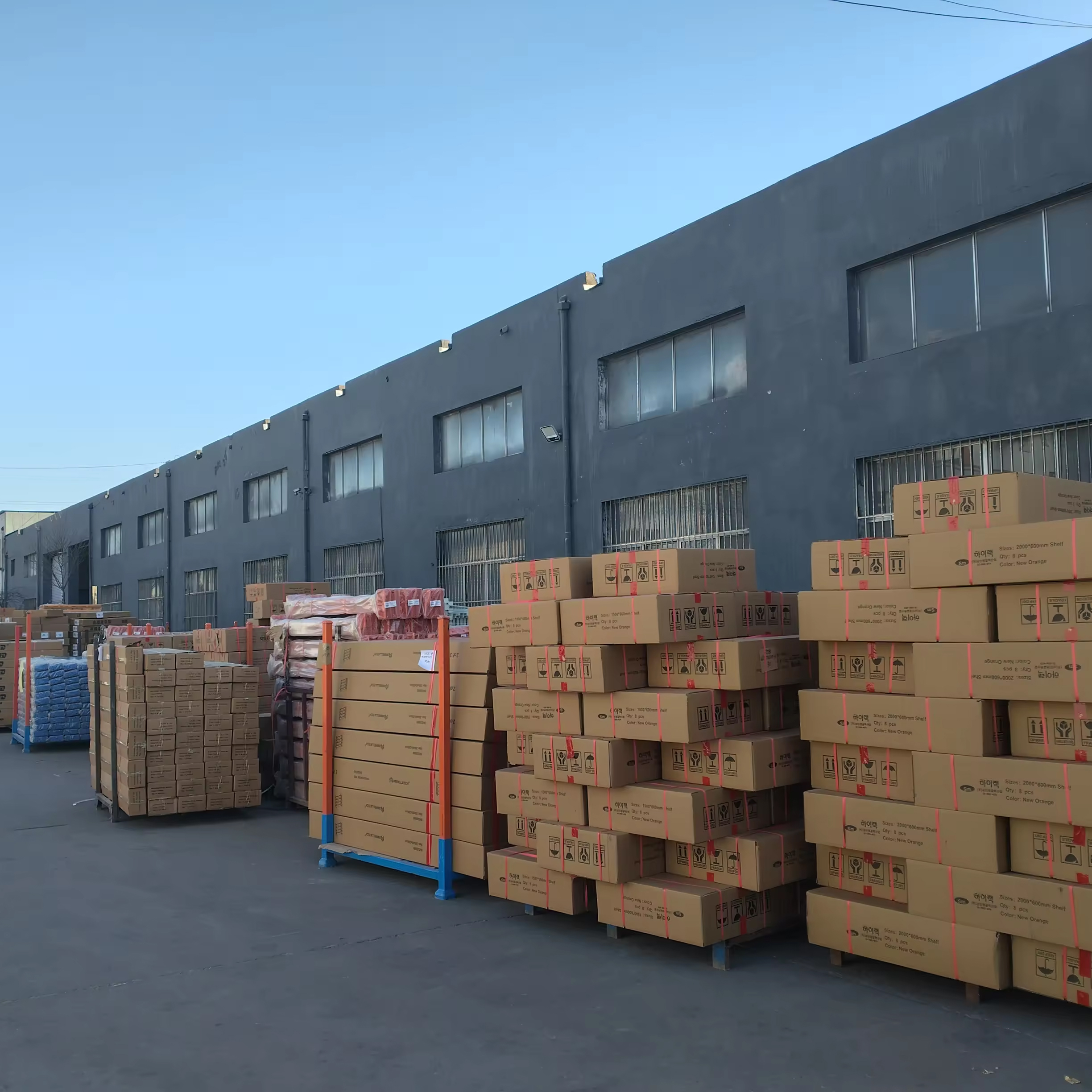 Adjustable Steel Warehouse Shelf, 4 Levels, Boltless Type, 500kg Per Tier Industrial Stack Rack