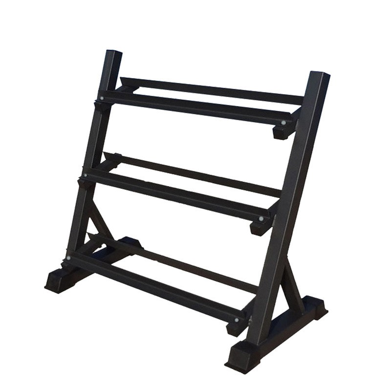 Factory Direct 3 Tier Metal Dumbbell Rack Modern Storage Stand Heavy Duty A3 Steel For Gym Dumbbell Kettlebell Storage