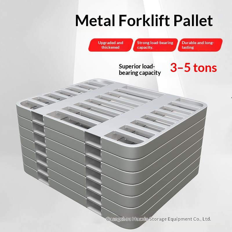 Galvanized Stackable Double-Sided Rounded-Edge Steel Pallet Forklifts; Pallet Rack Platform Moisture-Proof Pad Nestable 5 Ton