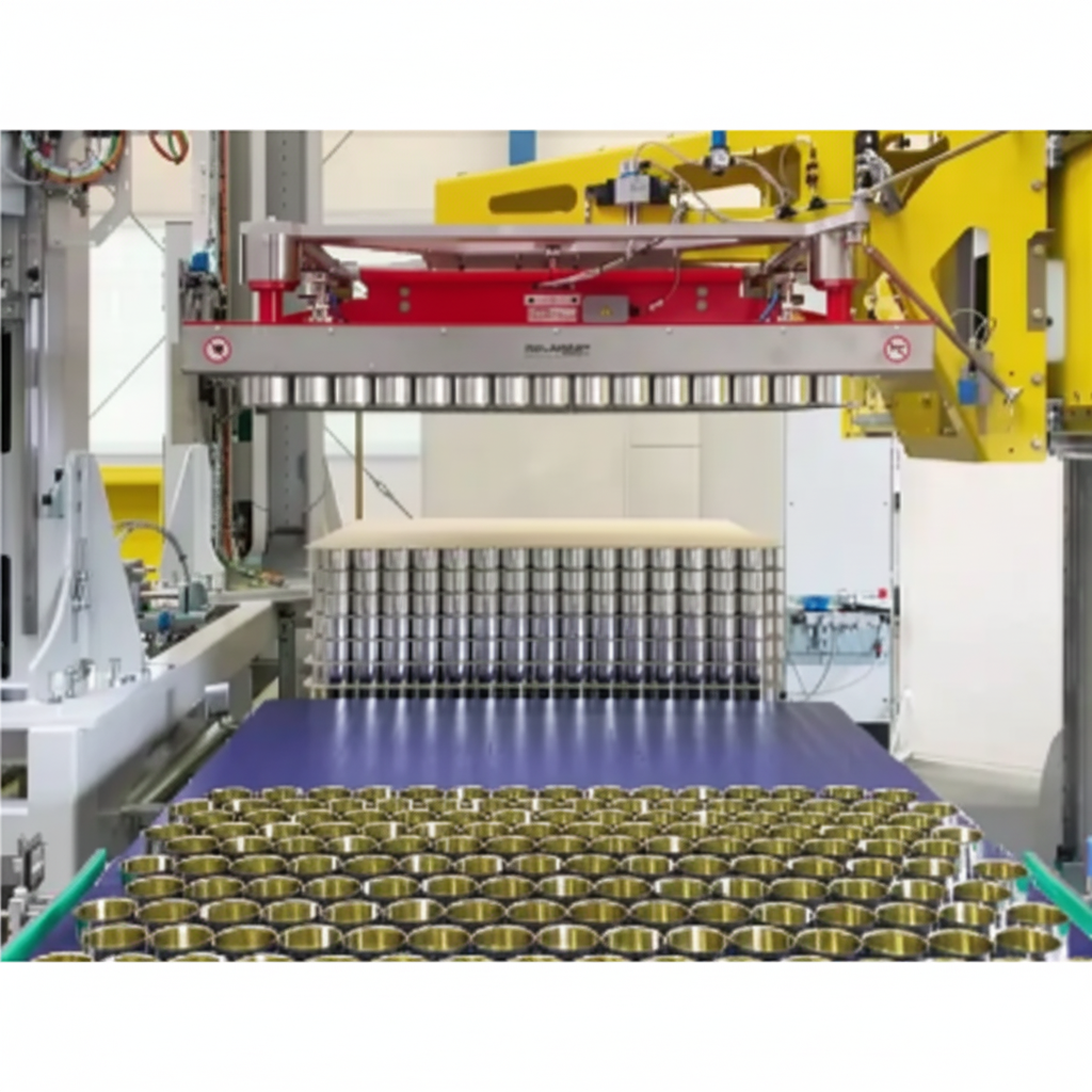 TRAPO Efficient Palletizer For Cans Focused On Packaging Line Transport Safety