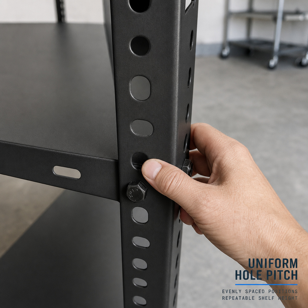 Anti-Rust Steel Corrosion Protection 5-Tier Adjustable Display Stand Storage Racking Warehouse Shelf Slotted Angle Metal