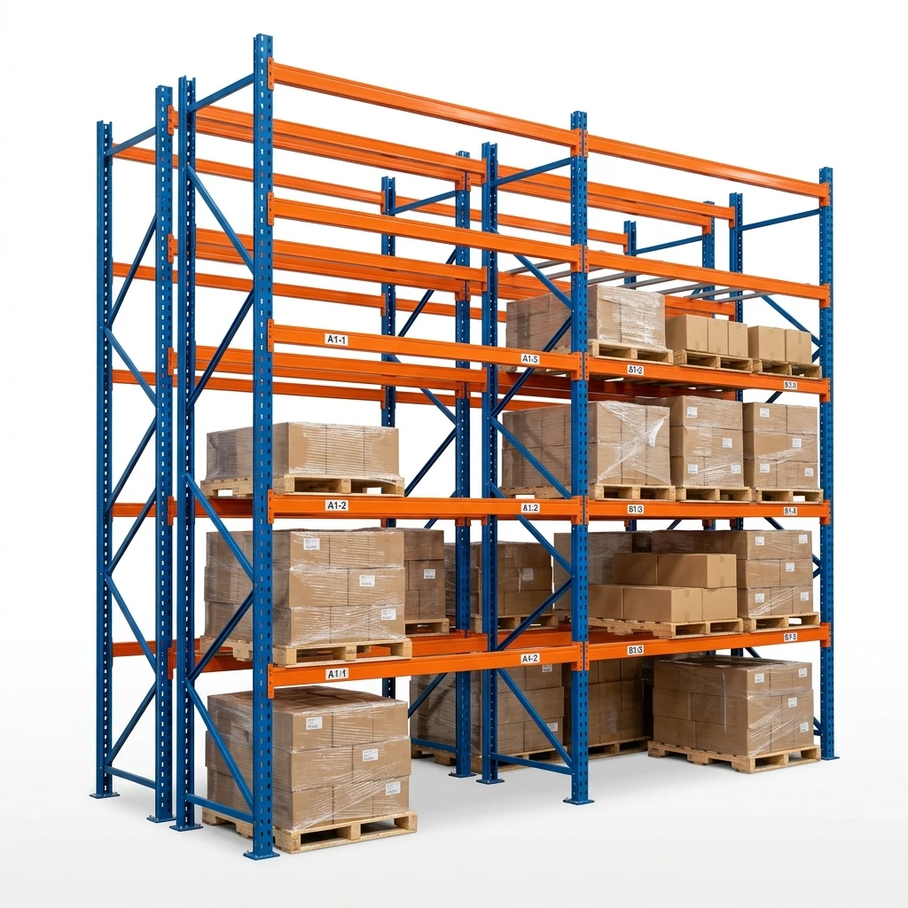 3000kg Adjustable Steel Pallet Rack Heavy Duty Boltless Shelving Anti-Rust Foldable Warehouse Storage