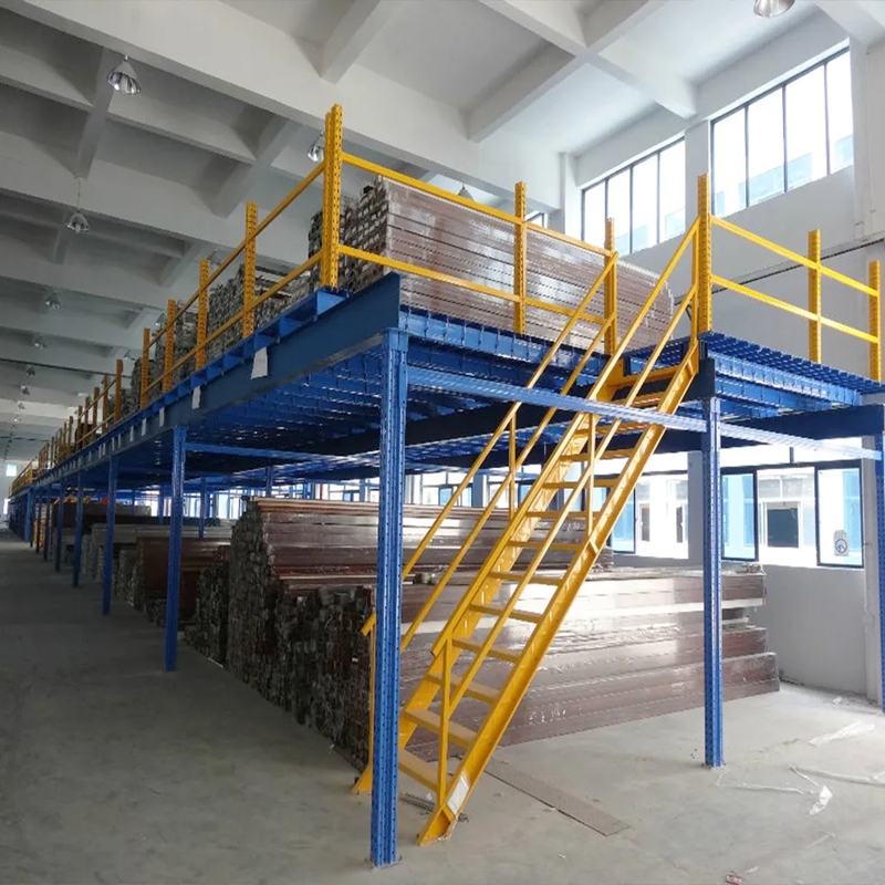 Corrosion Protection Heavy Duty 2-Layer Steel Structure Mezzanine Floor Platform Pallet Storage Racking Powder Coated Finish for