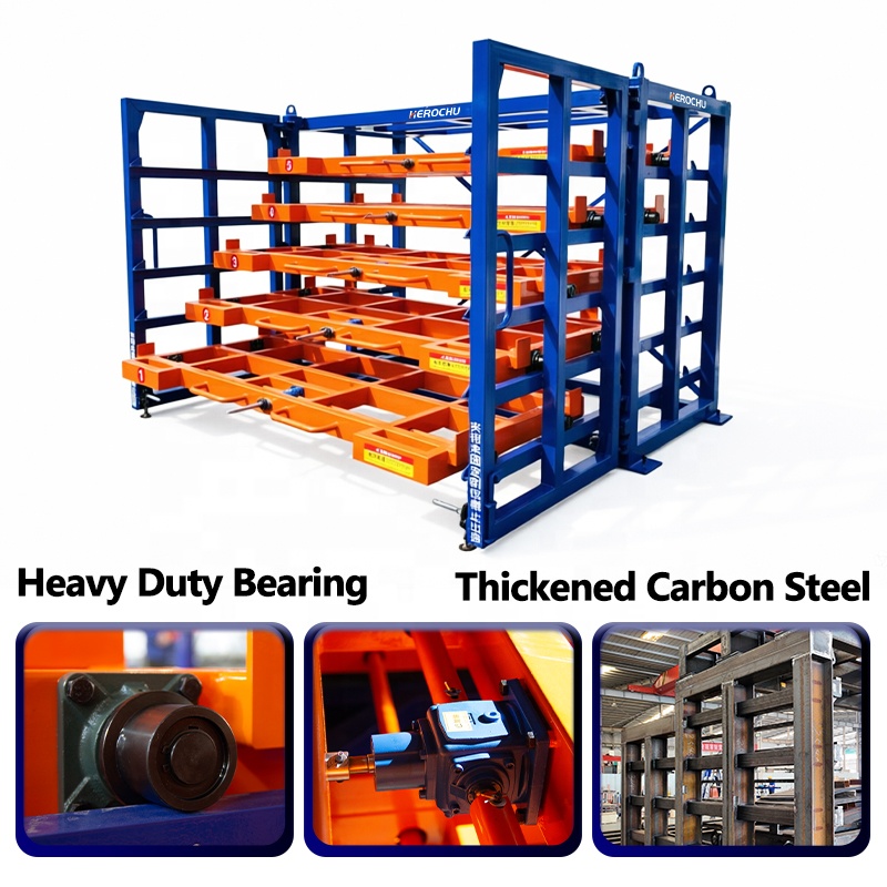 Heavy Duty Foldable 5-Layer Roll-Out Steel Plate Storage Rack Industrial Warehouse Racking System