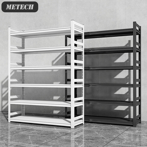 Adjustable Black Iron Industrial Storage Shelving Cheap Steel Metal New Discount Stackable Racks &amp; Shelves