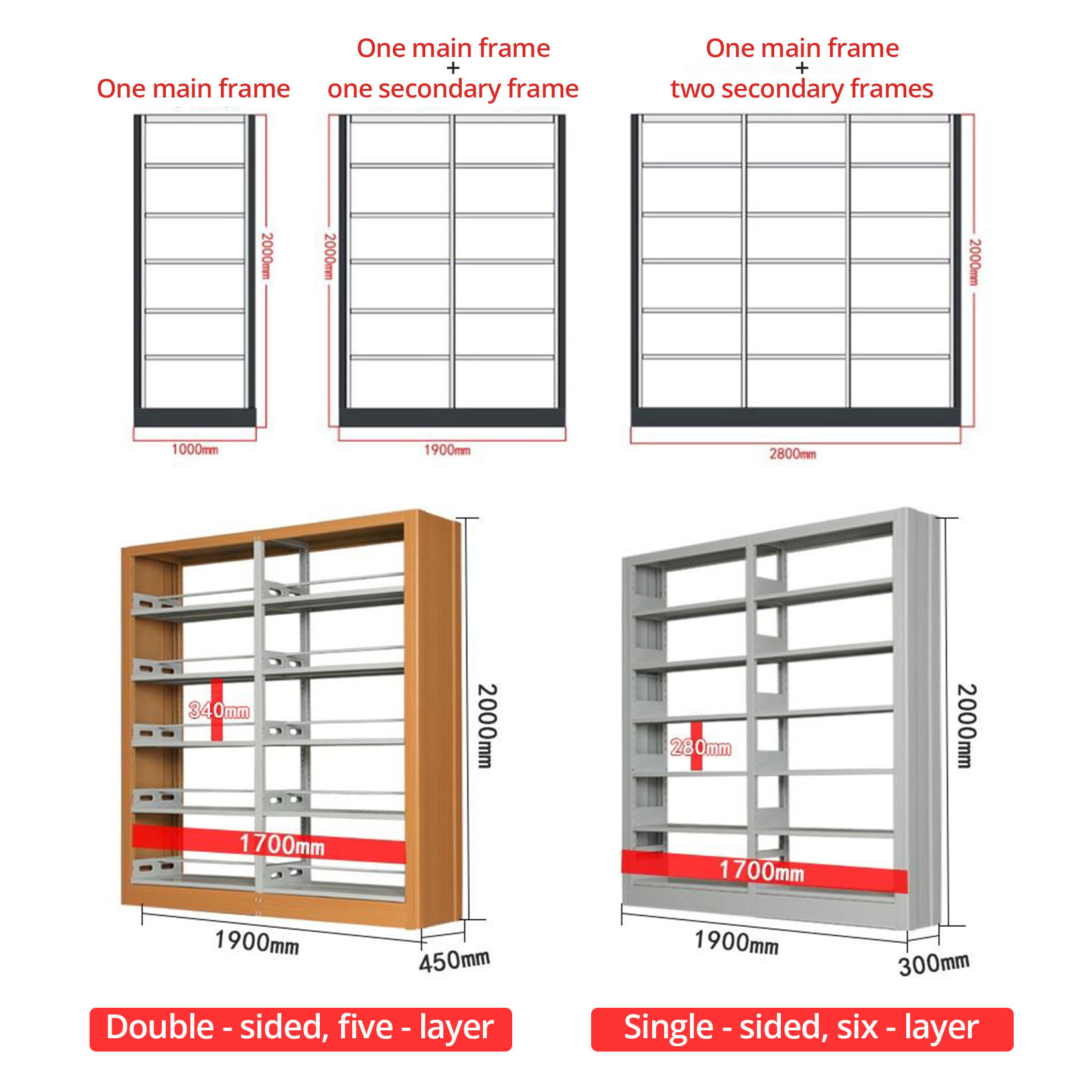 Engineering Bulk Purchasing Heavy Duty Modern Extendable Space Saving Steel Library Shelving Double Face Book Storage Rack