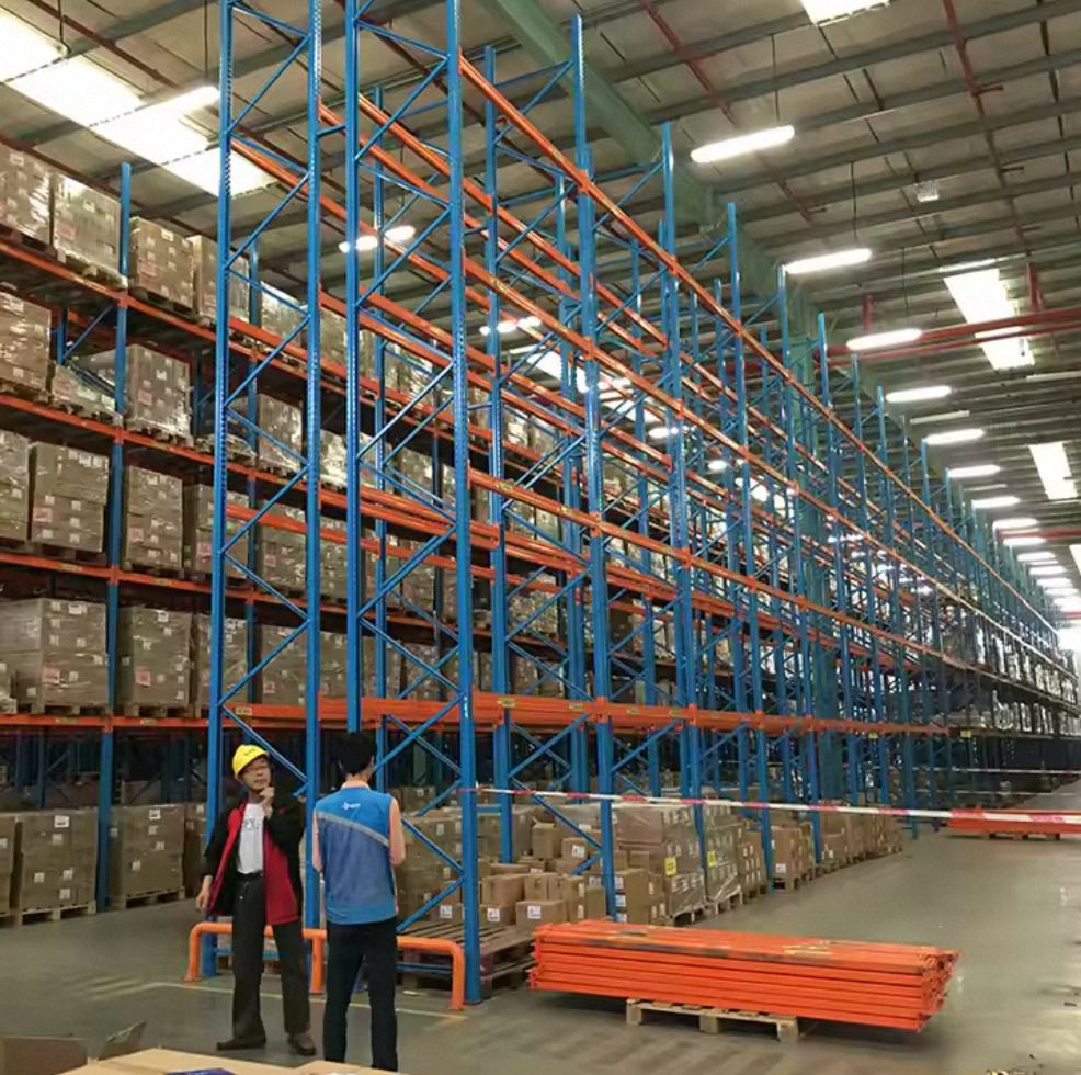 China's Durable Double Deep Pallet Rack Anti-Rust VNA Adjustable Metal Warehouse Racking Large Capacity Storage Made Steel Iron