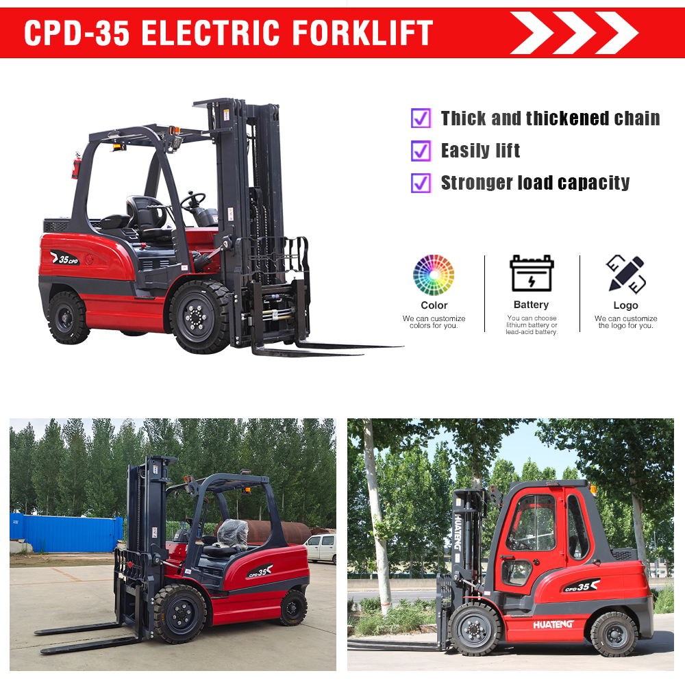 3 Ton 4 Ton 5 Ton Counterbalanced Warehouse Lift Truck with 80V System CE ISO Approved Heavy Duty Electric Forklift