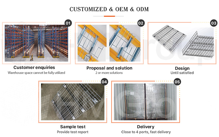 OEM / ODM Warehouse Storage Steel Practical Wire Shelves for Rack